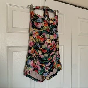 Floral Halter Neck Swimsuit